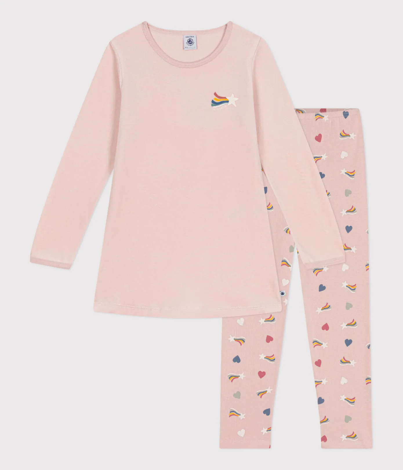 Petit Bateau Schlafanzüge, Nachthemden*Kinder-Nachthemd aus Nicki. rosa SALINE/weiss MULTICO