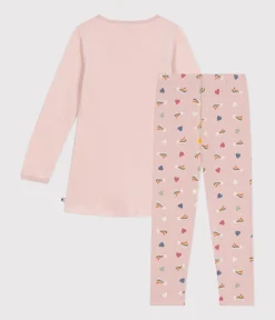 Petit Bateau Schlafanzüge, Nachthemden*Kinder-Nachthemd aus Nicki. rosa SALINE/weiss MULTICO