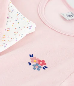 Petit Bateau Schlafanzüge, Nachthemden*Kinder-Nachthemd und Leggings aus Nicki rosa JOLI/weiss MULTICO