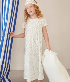 Petit Bateau Schlafanzüge, Nachthemden*Kinder-Nachthemd zum Verkleiden mit Stirnband aus Baumwolle weiss MARSHMALLOW/weiss MULTICO