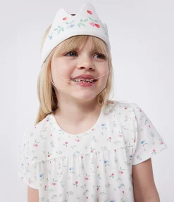 Petit Bateau Schlafanzüge, Nachthemden*Kinder-Nachthemd zum Verkleiden mit Stirnband aus Baumwolle weiss MARSHMALLOW/weiss MULTICO