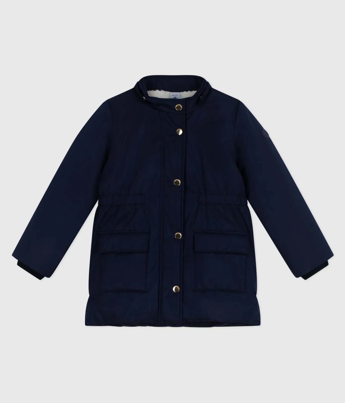 Petit Bateau Mäntel, Jacken, Regenjacken*Kinder-Parka halblang und einfarbig blau SMOKING