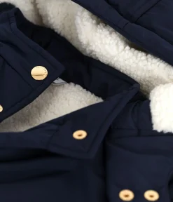 Petit Bateau Mäntel, Jacken, Regenjacken*Kinder-Parka halblang und einfarbig blau SMOKING
