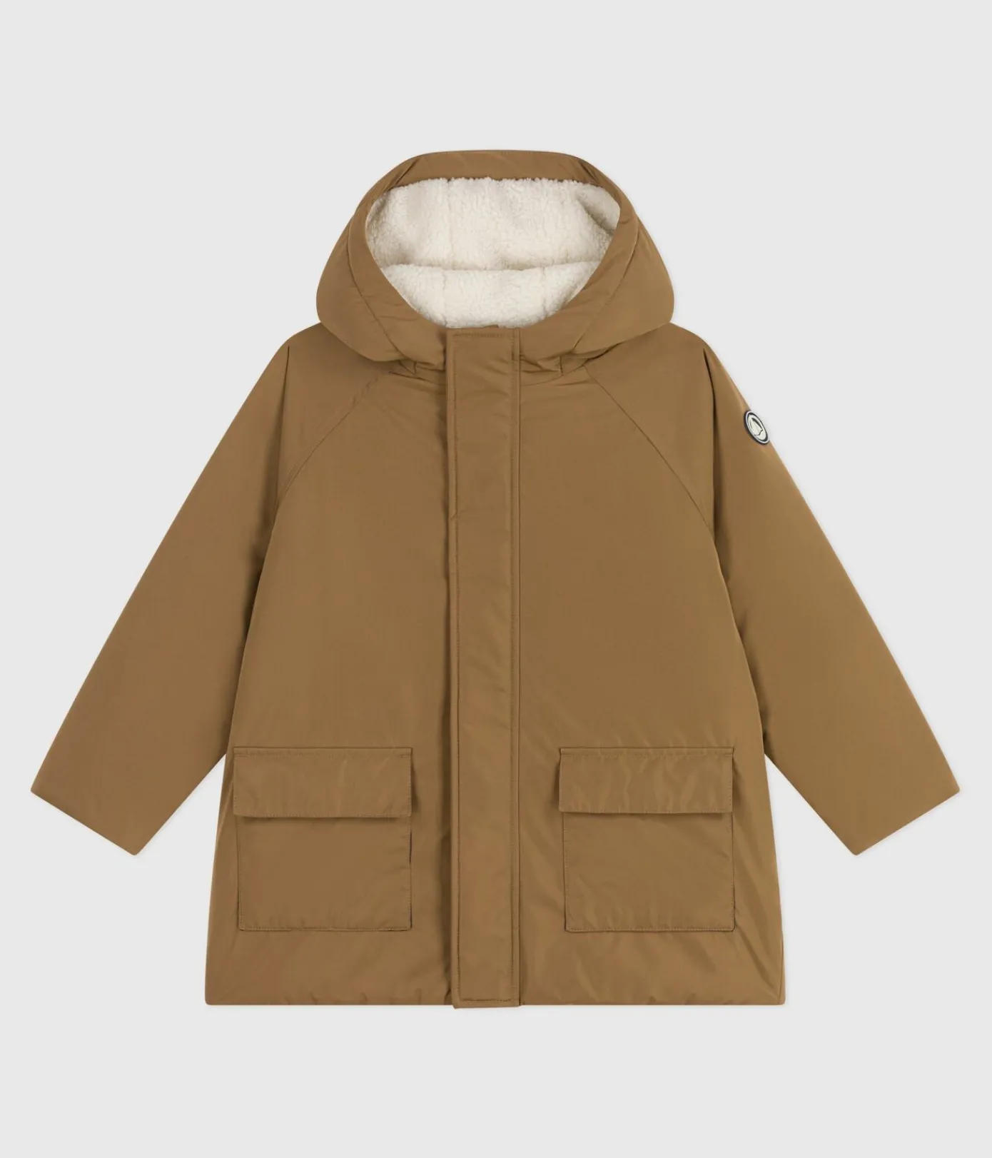 Petit Bateau Mäntel, Jacken, Regenjacken*Kinder-Parka halblang und einfarbig braun ROCHE