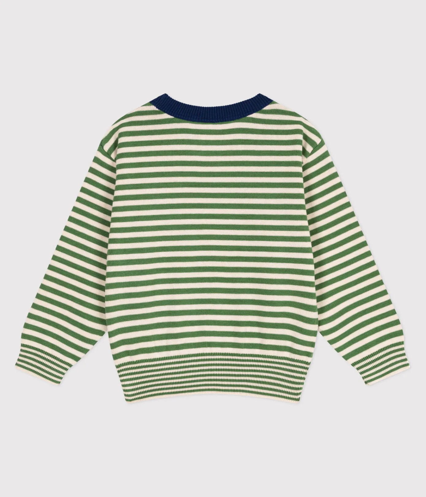 Petit Bateau Sweatshirts, Pullover, Cardigans|Sweatshirts, Pullover, Cardigans*Kinder-Pullover aus Baumwolle mit Streifen grün PALMERAIE/ AVALANCHE
