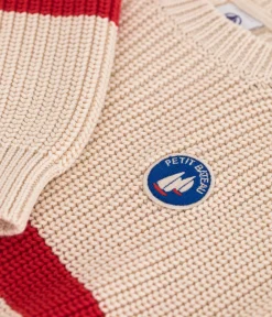 Petit Bateau Sweatshirts, Pullover, Cardigans|Sweatshirts, Pullover, Cardigans*Kinder-Pullover aus Baumwolle mit Streifen ROT AVALANCHE/ AURORA