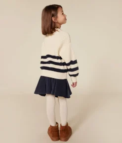 Petit Bateau Sweatshirts, Pullover, Cardigans*Kinder-Pullover aus Baumwolle für Mädchen weiss AVALANCHE/blau SMOKING