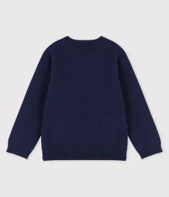 Petit Bateau Sweatshirts, Pullover, Cardigans*Kinderpullover aus Wolle und Baumwolle für Jungen blau SMOKING