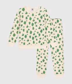 Petit Bateau Schlafanzüge, Pyjamas|Schlafanzüge, Nachthemden*Kinder-Pyjama aus aufgerautem Frottee mit Baummotiv weiss AVALANCHE/ MULTICO