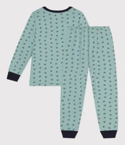 Petit Bateau Schlafanzüge, Pyjamas|Schlafanzüge, Nachthemden*Kinder-Pyjama aus aufgerautem Molton mit Waschbär-Motiv PAUL/ MULTICO