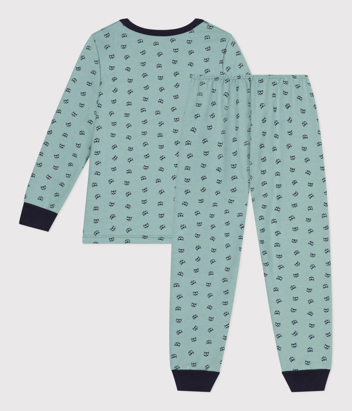 Petit Bateau Schlafanzüge, Pyjamas|Schlafanzüge, Nachthemden*Kinder-Pyjama aus aufgerautem Molton mit Waschbär-Motiv PAUL/ MULTICO
