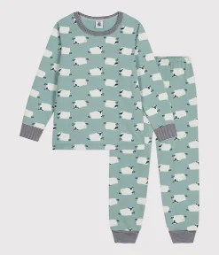 Petit Bateau Schlafanzüge, Pyjamas|Schlafanzüge, Nachthemden*Kinder-Pyjama aus aufgerautem Molton mit Schafen PAUL/ MULTICO