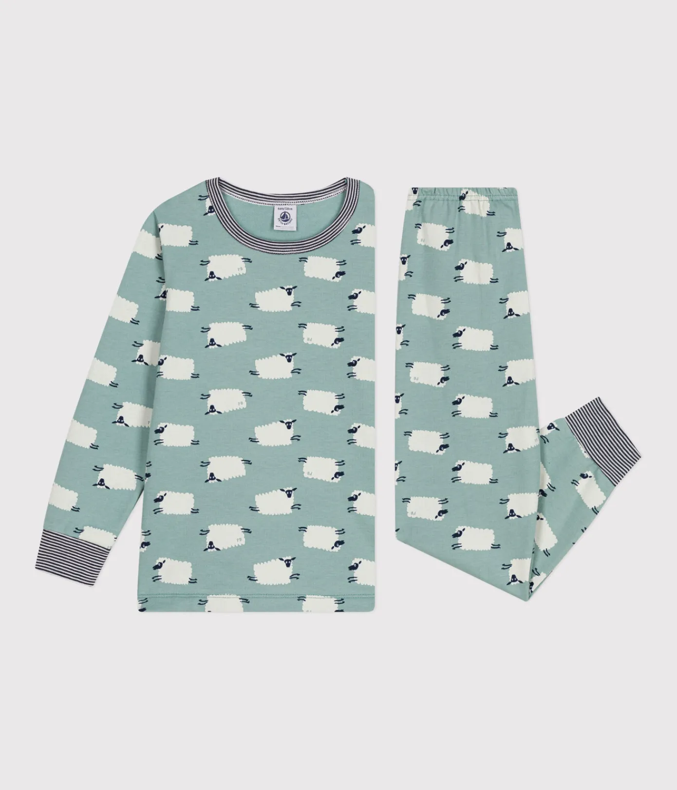 Petit Bateau Schlafanzüge, Pyjamas|Schlafanzüge, Nachthemden*Kinder-Pyjama aus aufgerautem Molton mit Schafen PAUL/ MULTICO