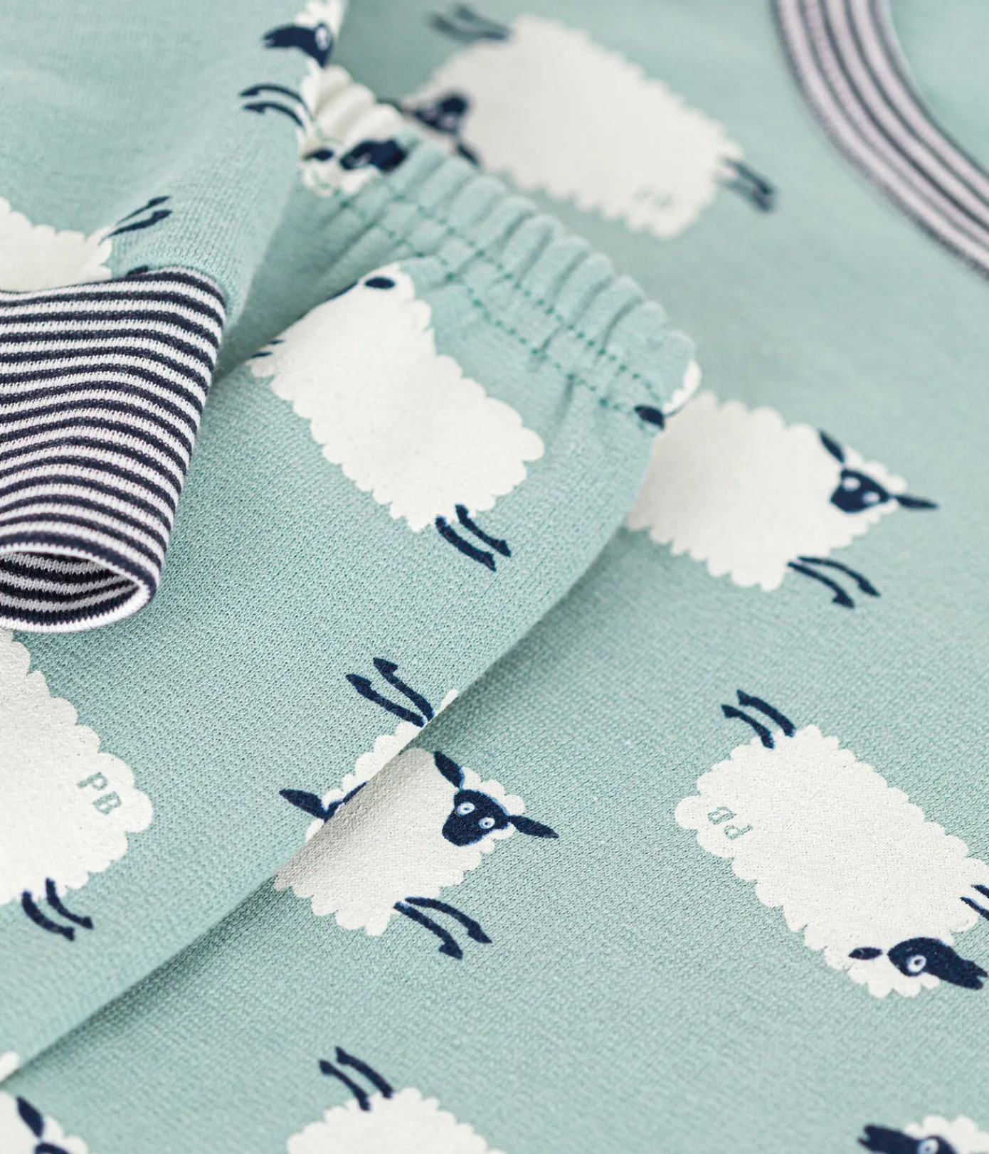 Petit Bateau Schlafanzüge, Pyjamas|Schlafanzüge, Nachthemden*Kinder-Pyjama aus aufgerautem Molton mit Schafen PAUL/ MULTICO