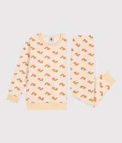 Petit Bateau Schlafanzüge, Pyjamas|Schlafanzüge, Nachthemden*Kinder-Pyjama aus aufgerautem Frottee mit Eichhörnchen weiss AVALANCHE/ MULTICO