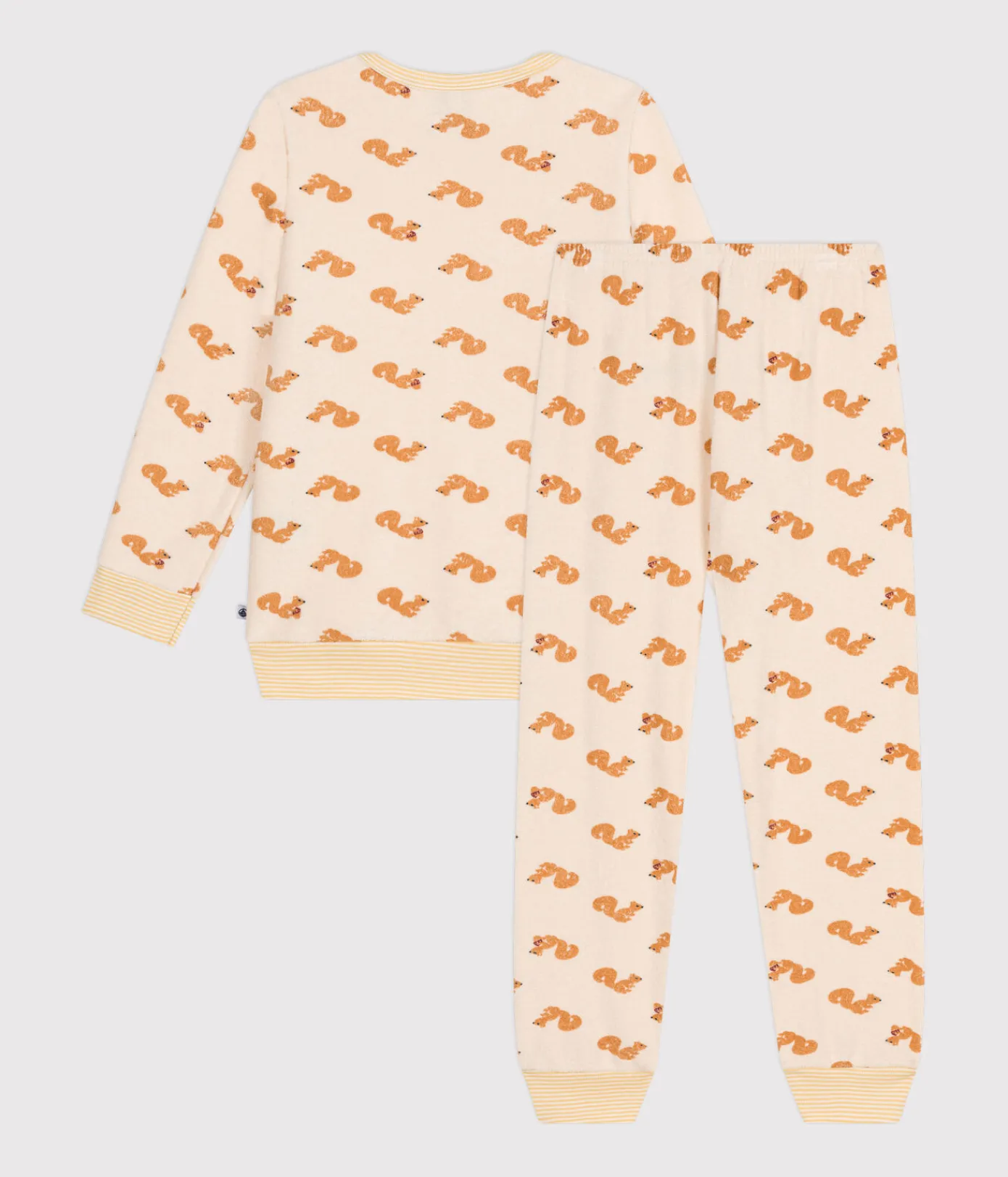 Petit Bateau Schlafanzüge, Pyjamas|Schlafanzüge, Nachthemden*Kinder-Pyjama aus aufgerautem Frottee mit Eichhörnchen weiss AVALANCHE/ MULTICO