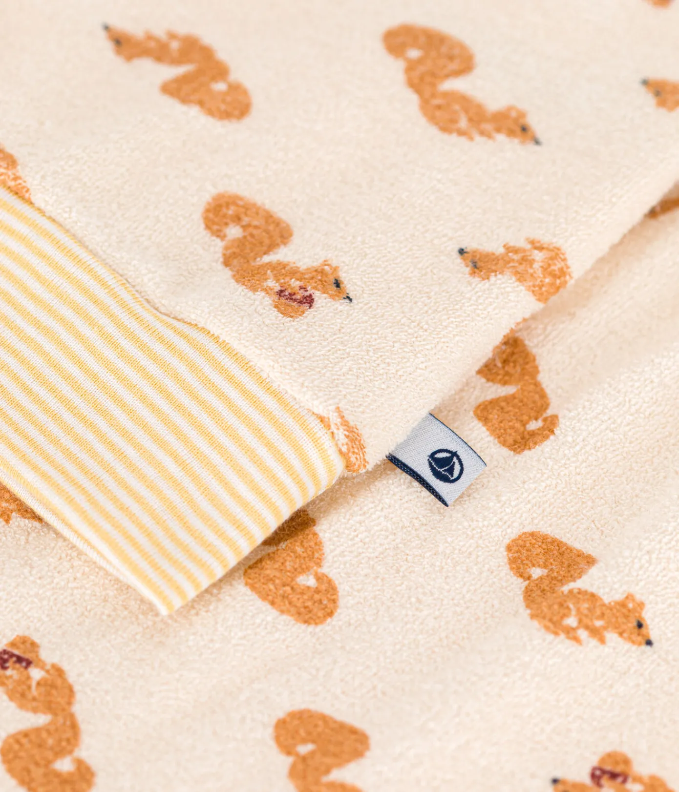 Petit Bateau Schlafanzüge, Pyjamas|Schlafanzüge, Nachthemden*Kinder-Pyjama aus aufgerautem Frottee mit Eichhörnchen weiss AVALANCHE/ MULTICO