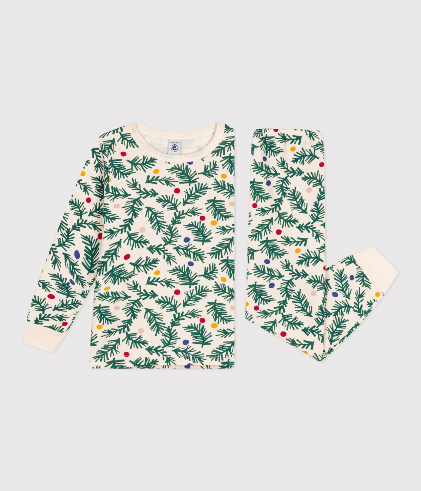 Petit Bateau Schlafanzüge, Pyjamas|Schlafanzüge, Nachthemden*Kinder-Pyjama aus aufgerautem Molton mit Tannenbäumen weiss AVALANCHE/ MULTICO