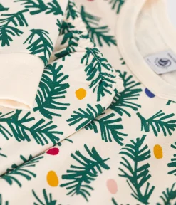 Petit Bateau Schlafanzüge, Pyjamas|Schlafanzüge, Nachthemden*Kinder-Pyjama aus aufgerautem Molton mit Tannenbäumen weiss AVALANCHE/ MULTICO