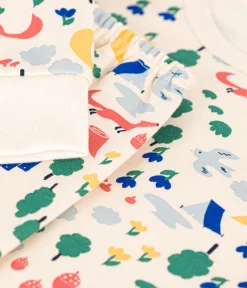 Petit Bateau Schlafanzüge, Pyjamas|Schlafanzüge, Nachthemden*Kinder-Pyjama aus aufgerautem Molton mit Waldmotiv weiss AVALANCHE/ MULTICO
