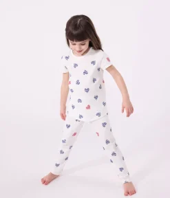 Petit Bateau Schlafanzüge, Pyjamas|Schlafanzüge, Nachthemden*Kinder-Pyjama aus Baumwolle mit Blumenmotiv MARSHMALLOW/ SPI/ MULTICO