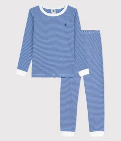 Petit Bateau Schlafanzüge, Pyjamas|Schlafanzüge, Nachthemden*Kinder-Pyjama aus Baumwolle mit eng anliegenden Beinen und Streifen OLYMPIC/ MARSHMALLOW