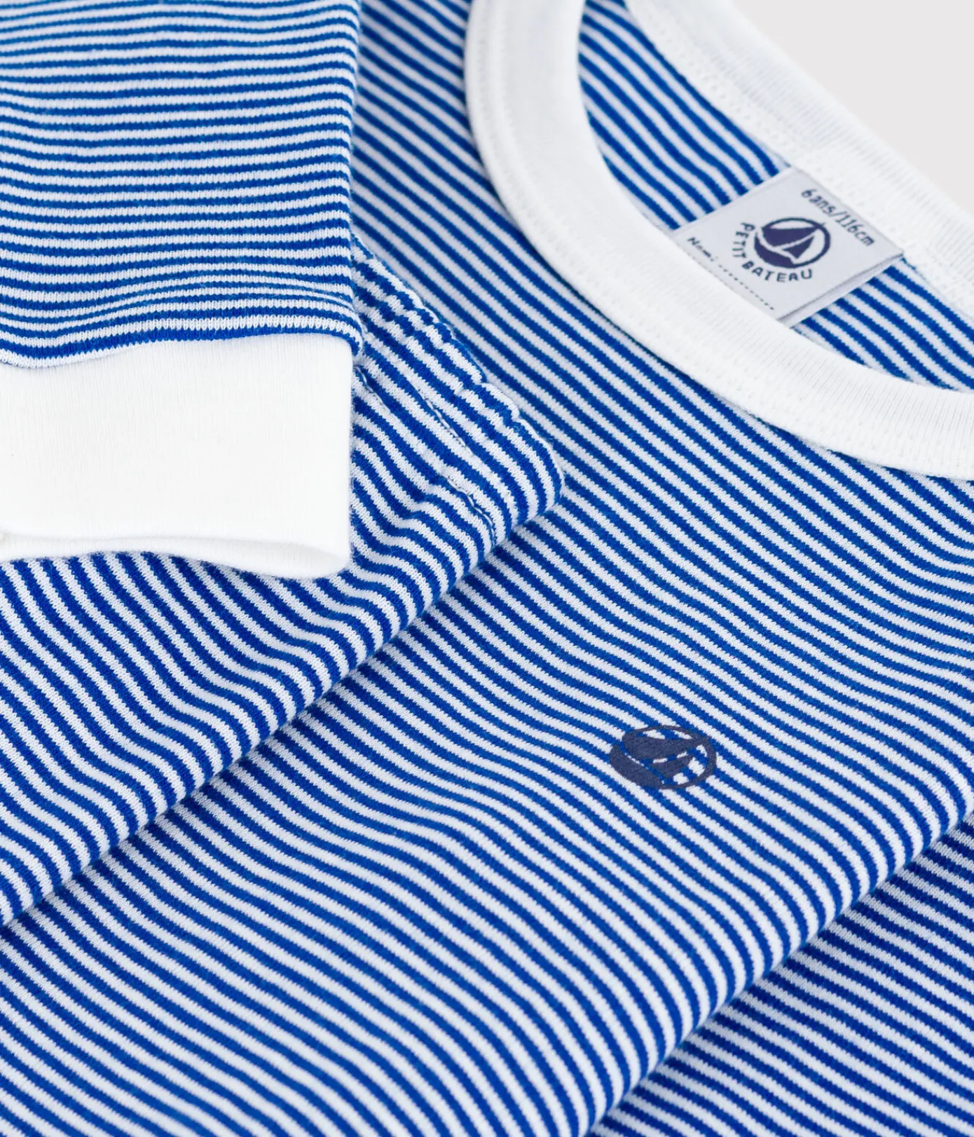 Petit Bateau Schlafanzüge, Pyjamas|Schlafanzüge, Nachthemden*Kinder-Pyjama aus Baumwolle mit eng anliegenden Beinen und Streifen OLYMPIC/ MARSHMALLOW