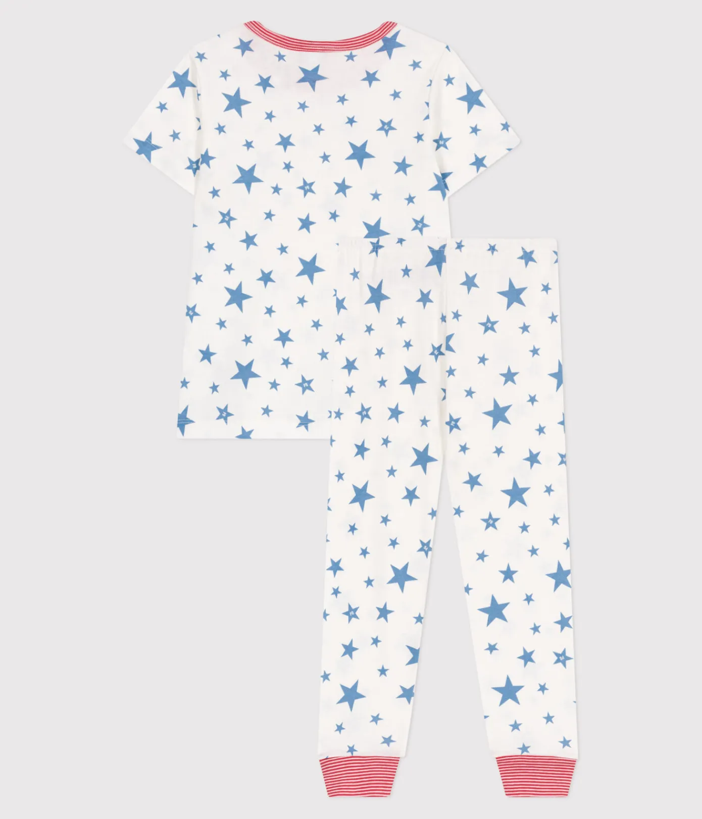 Petit Bateau Schlafanzüge, Pyjamas*Kinder-Pyjama aus Baumwolle mit Sternmotiv weiss MARSHMALLOW/blau ALASKA