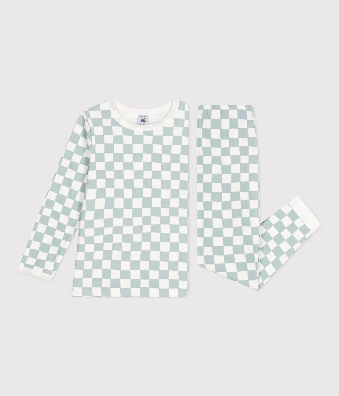 Petit Bateau Schlafanzüge, Pyjamas|Schlafanzüge, Nachthemden*Kinder-Pyjama aus Baumwolle mit Schachbrettmuster MARSHMALLOW/ PAUL