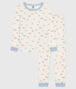 Petit Bateau Schlafanzüge, Pyjamas|Schlafanzüge, Nachthemden*Kinder-Pyjama aus Baumwolle mit eng anliegenden Beinen und Muster blau MILK/ SOIR