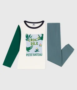 Petit Bateau Schlafanzüge, Pyjamas*Kinder-Pyjama aus Baumwolle in zwei Farben grau GOBELIN/ MULTICO