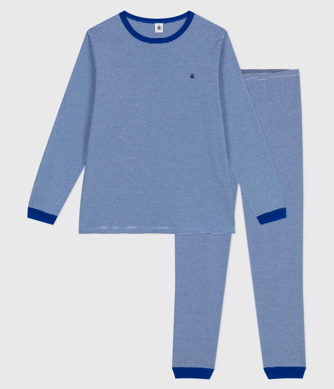 Petit Bateau Herren|Schlafanzüge, Pyjamas*Kinder-Pyjama aus Baumwolle mit Streifen OLYMPIC/ MARSHMALLOW
