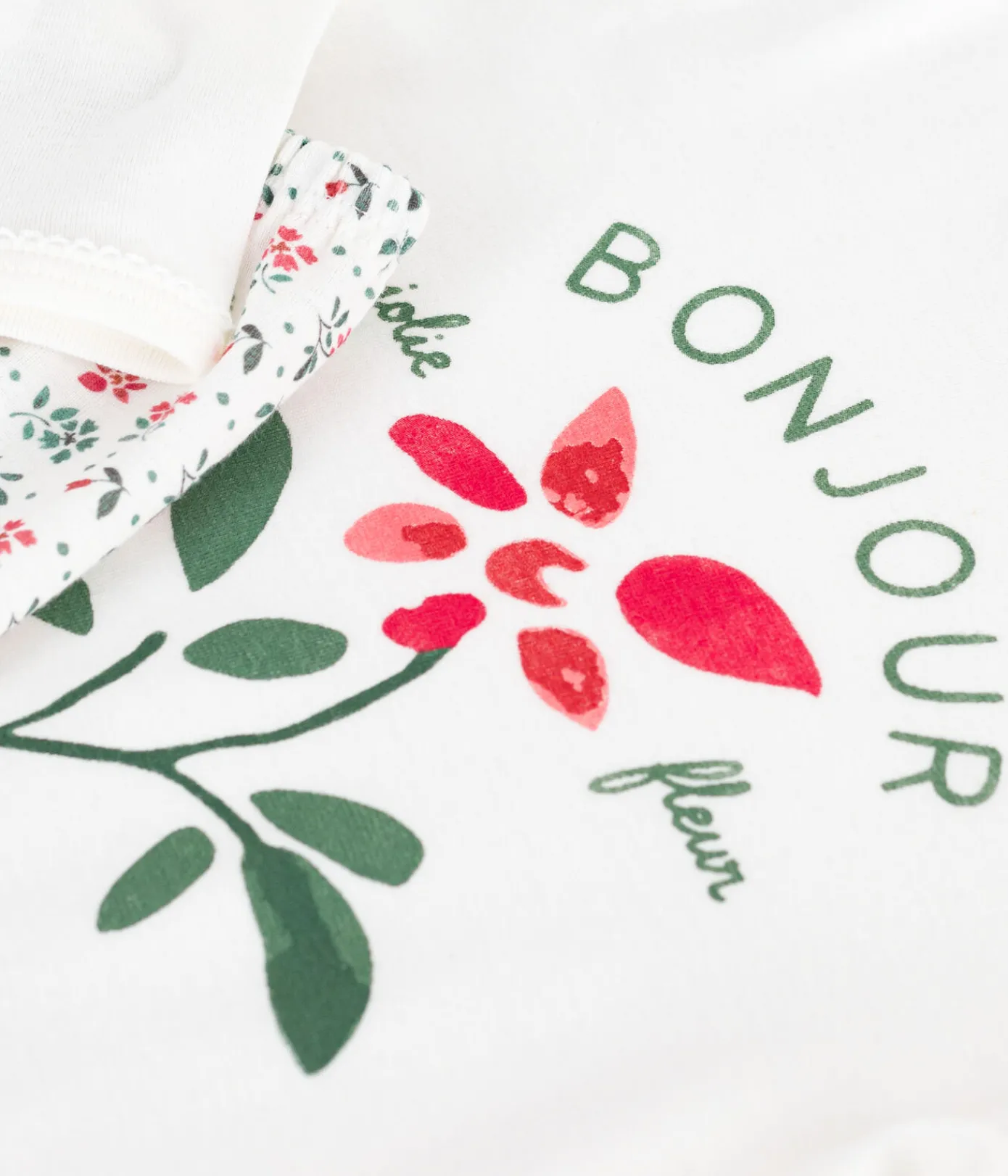 Petit Bateau Schlafanzüge, Nachthemden*Kinder-Pyjama aus Baumwolle mit Blumenmotiv weiss MARSHMALLOW/weiss MULTICO