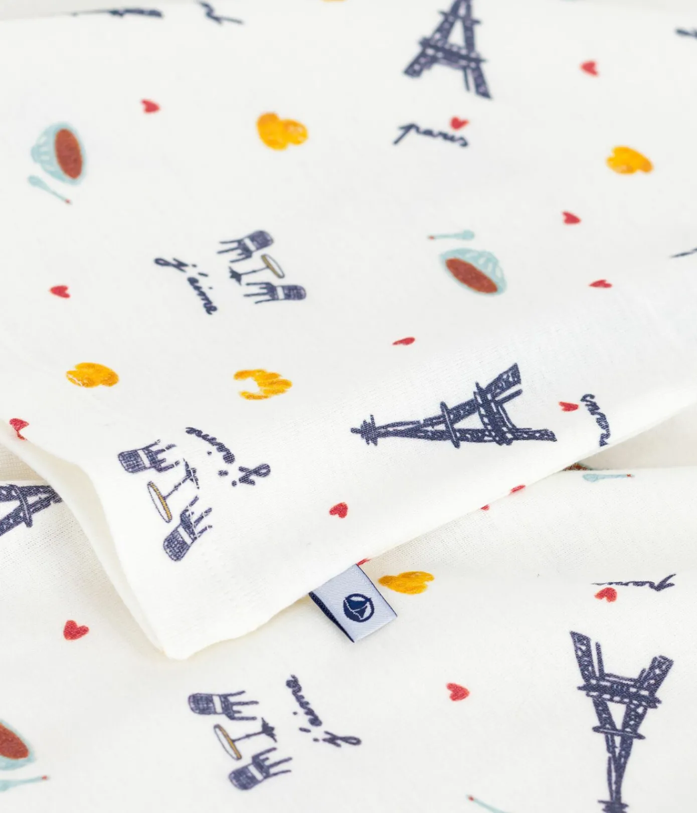Petit Bateau Schlafanzüge, Pyjamas|Schlafanzüge, Nachthemden*Kinder-Pyjama aus Baumwolle mit Paris-Motiven weiss MARSHMALLOW/weiss MULTICO