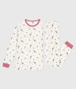 Petit Bateau Herren|Schlafanzüge, Pyjamas*Kinder-Pyjama aus Baumwolle mit Paris-Motiven weiss MARSHMALLOW/weiss MULTICO