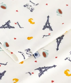 Petit Bateau Herren|Schlafanzüge, Pyjamas*Kinder-Pyjama aus Baumwolle mit Paris-Motiven weiss MARSHMALLOW/weiss MULTICO
