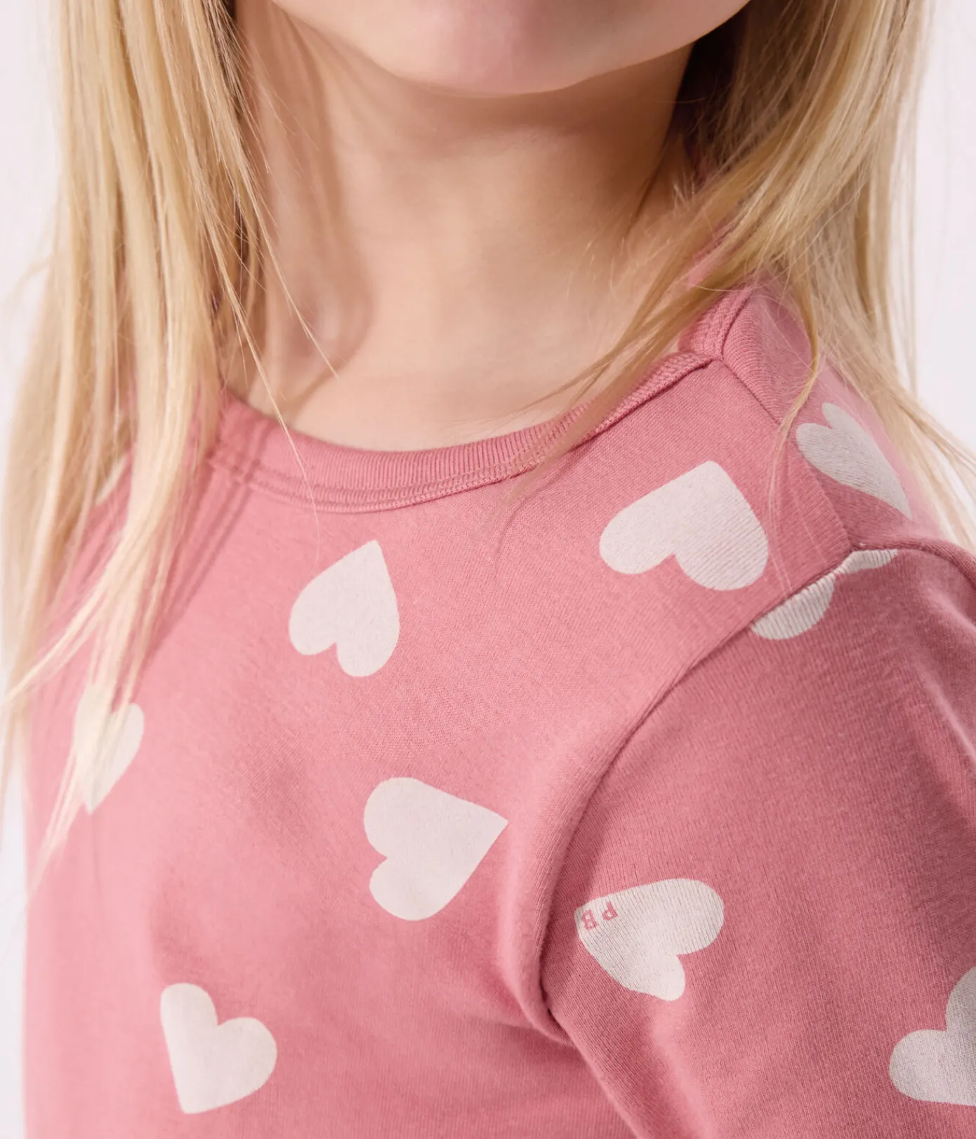 Petit Bateau Schlafanzüge, Nachthemden*Kinder-Pyjama aus Baumwolle mit Herzmotiv rosa ROSEWOOD/ MARSHMALLOW