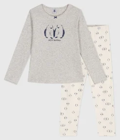 Petit Bateau Schlafanzüge, Pyjamas|Schlafanzüge, Nachthemden*Kinder-Pyjama aus Baumwolle mit Pinguin-Motiv grau BELUGA/weiss MULTICO