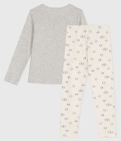 Petit Bateau Schlafanzüge, Pyjamas|Schlafanzüge, Nachthemden*Kinder-Pyjama aus Baumwolle mit Pinguin-Motiv grau BELUGA/weiss MULTICO
