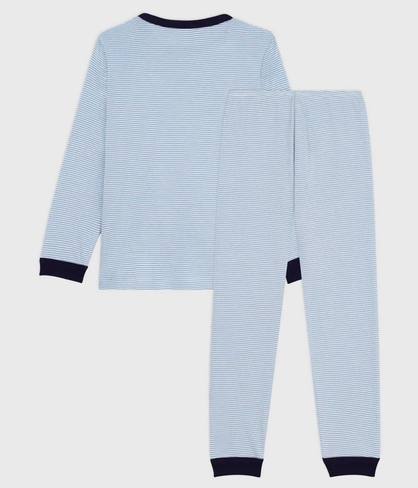 Petit Bateau Schlafanzüge, Pyjamas*Kinder-Pyjama aus Baumwolle mit Streifen ADRIATIC/ MARSHMALLOW