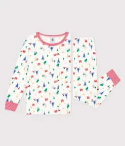 Petit Bateau Schlafanzüge, Nachthemden|Schlafanzüge, Pyjamas*Kinderpyjama aus Baumwolle mit Paris-Printmotiv weiss MARSHMALLOW/weiss MULTICO