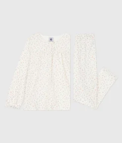 Petit Bateau Schlafanzüge, Nachthemden*Kinder-Pyjama aus Baumwolle mit Pünktchenmuster weiss MARSHMALLOW/weiss MULTICO