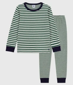 Petit Bateau Schlafanzüge, Pyjamas*Kinder-Pyjama aus Doppeljersey mit Streifen WILLOW/ MONTELIMAR