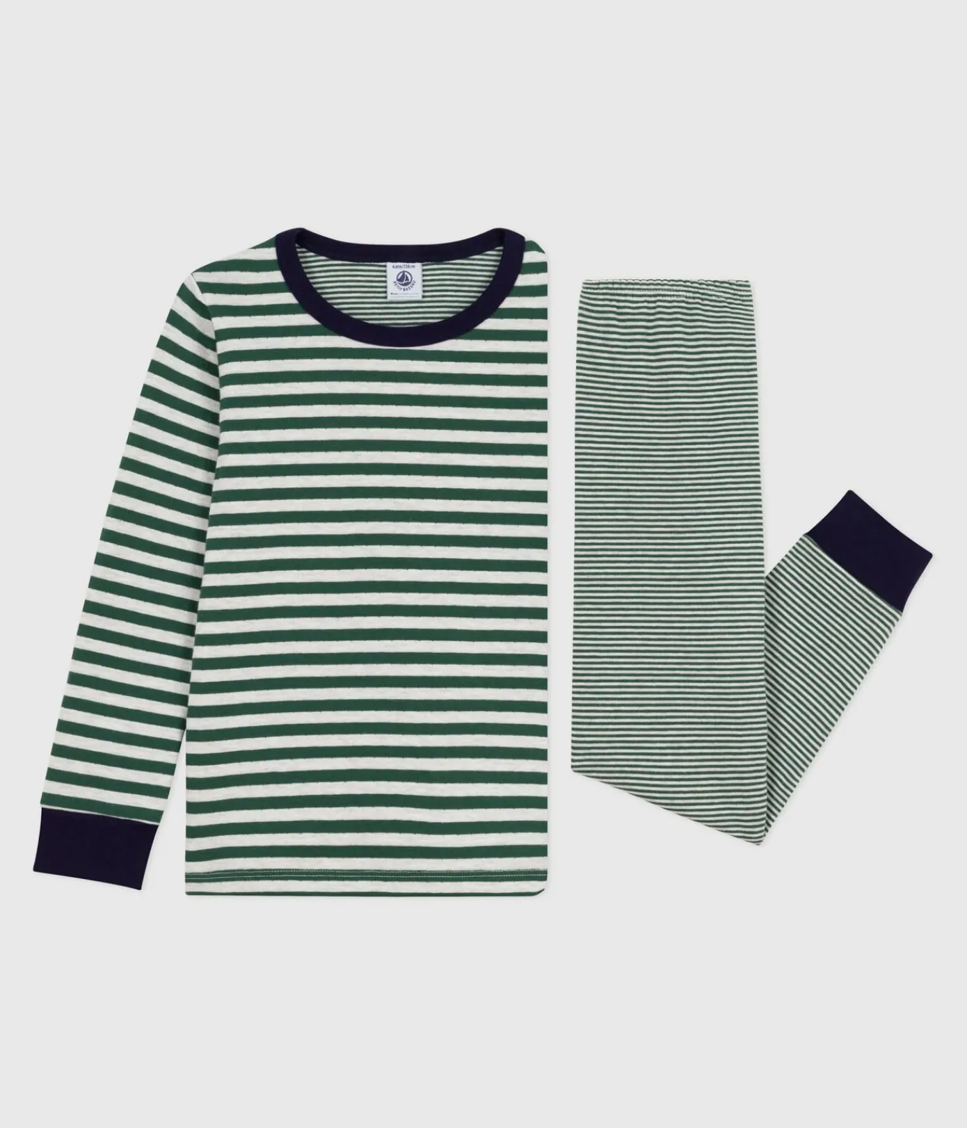 Petit Bateau Schlafanzüge, Pyjamas*Kinder-Pyjama aus Doppeljersey mit Streifen WILLOW/ MONTELIMAR