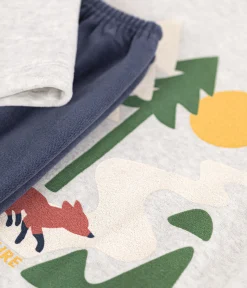 Petit Bateau Schlafanzüge, Pyjamas|Schlafanzüge, Nachthemden*Kinder-Pyjama aus einfarbigem Nicki blau SMOKING/weiss MULTICO