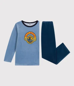Petit Bateau Schlafanzüge, Pyjamas|Schlafanzüge, Nachthemden*Kinder-Pyjama aus einfarbigem Nicki INCOGNITO/ BEACH