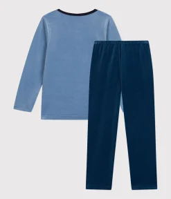 Petit Bateau Schlafanzüge, Pyjamas|Schlafanzüge, Nachthemden*Kinder-Pyjama aus einfarbigem Nicki INCOGNITO/ BEACH