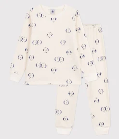Petit Bateau Schlafanzüge, Pyjamas|Schlafanzüge, Nachthemden*Kinder-Pyjama aus Molton mit Pinguinen blau MILK/ SOIR