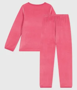 Petit Bateau Schlafanzüge, Nachthemden*Kinder-Pyjama aus Nicki rosa PEONIA
