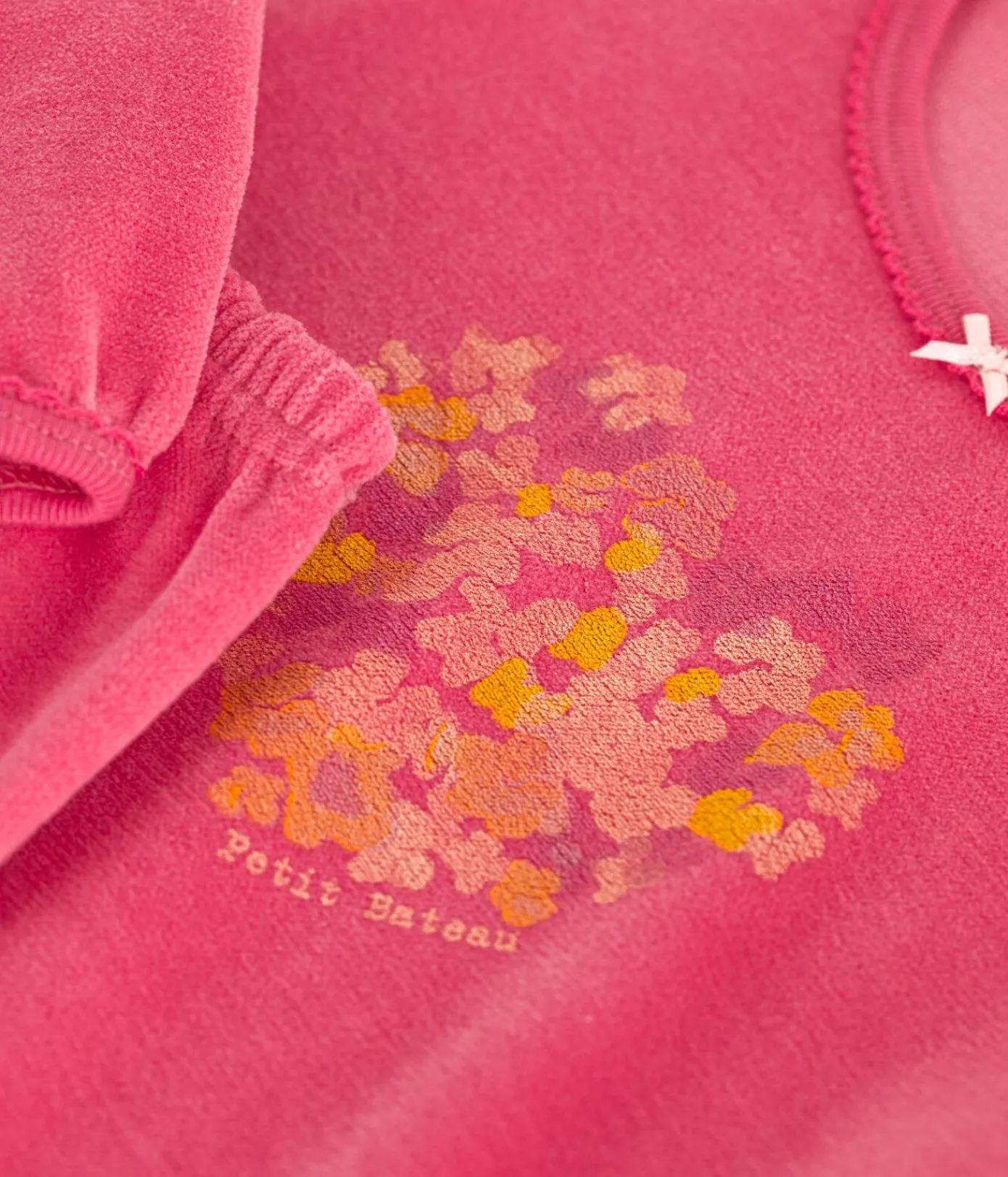 Petit Bateau Schlafanzüge, Nachthemden*Kinder-Pyjama aus Nicki rosa PEONIA